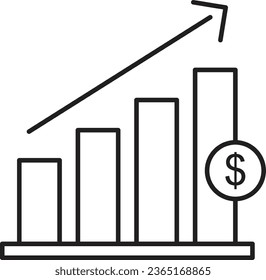 growth chart icon. growing graph, bar chart. growing graph icon for computer, web and mobile app