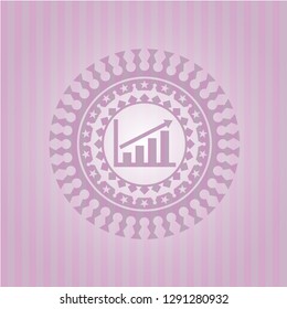 growth chart icon inside badge with pink background
