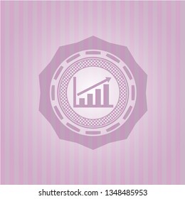 growth chart icon inside badge with pink background