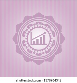 growth chart icon inside badge with pink background