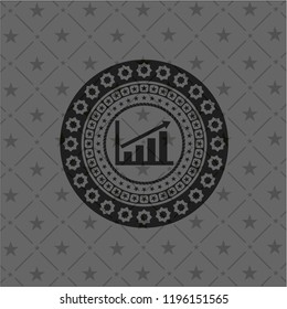 growth chart icon inside black emblem