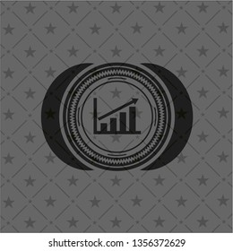 growth chart icon inside black emblem