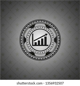 growth chart icon inside black emblem. Vintage.