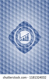 growth chart icon inside blue hexagon badge.