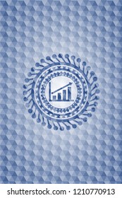 growth chart icon inside blue hexagon emblem.