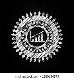 growth chart icon inside chalk emblem