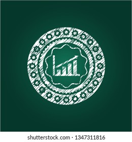 growth chart icon inside chalk emblem