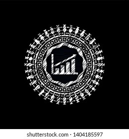 growth chart icon inside chalk emblem