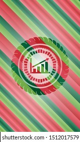 growth chart icon inside christmas badge.