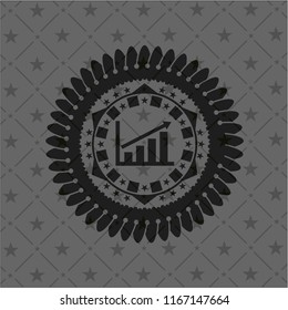 growth chart icon inside dark emblem