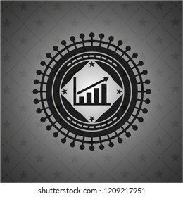 growth chart icon inside dark emblem