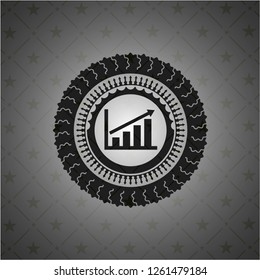 growth chart icon inside dark badge or emblem