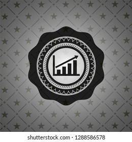 growth chart icon inside dark emblem