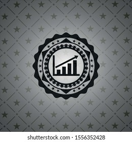 growth chart icon inside dark badge or emblem