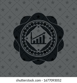 growth chart icon inside dark badge or emblem