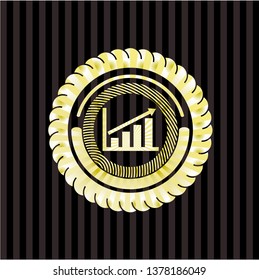 growth chart icon inside golden badge