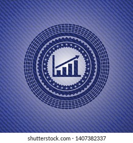 growth chart icon inside jean background