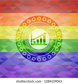 growth chart icon inside lgbt colors emblem 