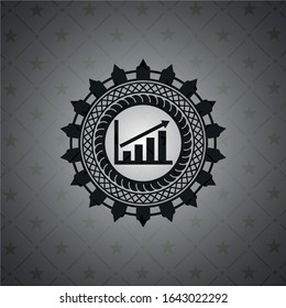 growth chart icon inside realistic dark emblem