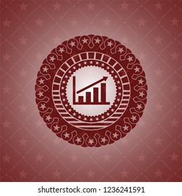 growth chart icon inside red emblem