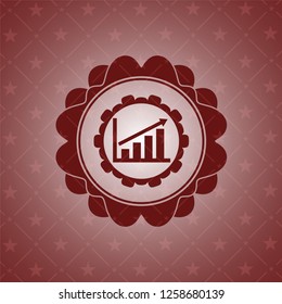 growth chart icon inside red emblem
