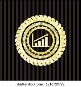 growth chart icon inside shiny badge