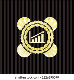 growth chart icon inside shiny badge
