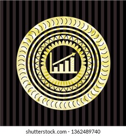 growth chart icon inside shiny emblem