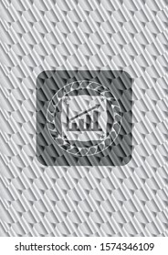 growth chart icon inside silver emblem. Scales pattern. Vector Illustration. Detailed.