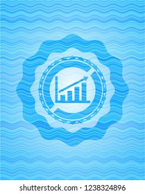 growth chart icon inside water concept style badge.