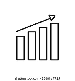 Growth Chart icon Isolated flat vector in outline