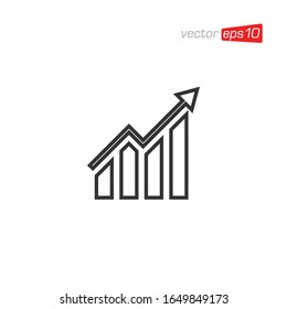 Growth Chart Icon Logo Design Vector