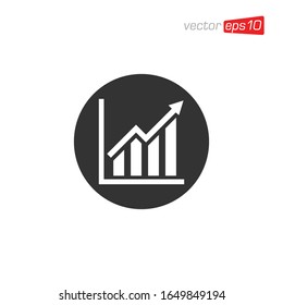 Vector de diseño de logotipos de iconos de gráfico de crecimiento