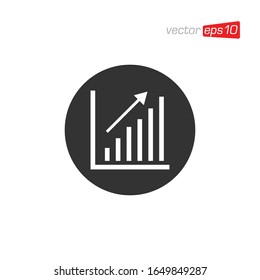 Vector de diseño de logotipos de iconos de gráfico de crecimiento