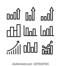 growth chart icon or logo isolated sign symbol vector illustration - high quality black style vector icons