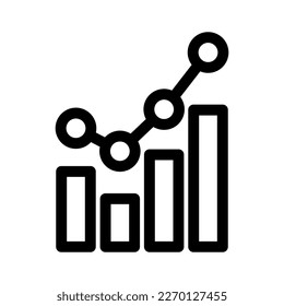 icono de gráfico de crecimiento o logotipo símbolo de signo aislado ilustración vectorial - iconos vectoriales de estilo negro de alta calidad