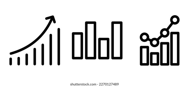 growth chart icon or logo isolated sign symbol vector illustration - high quality black style vector icons