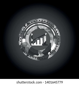 growth chart icon on grey camo pattern
