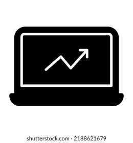 Growth chart icon, online graph editable vector