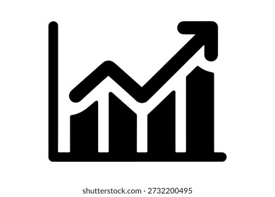 Icono de gráfico de crecimiento que representa el éxito y el progreso 