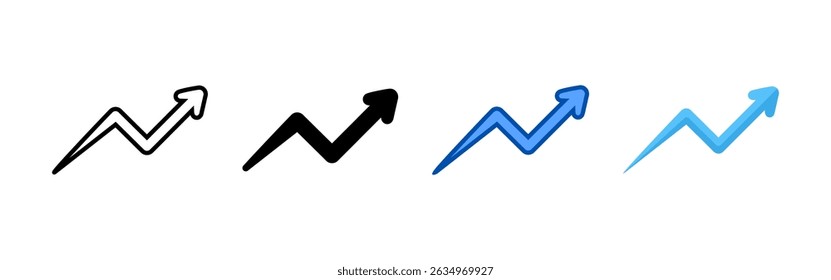 Growth chart icon set bundle. Multi style icon collection perfect for websites, apps, and presentations. Simple vector icon collection