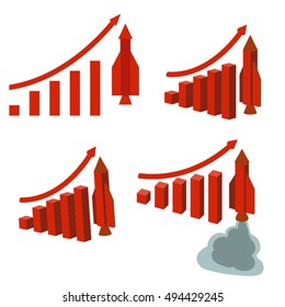 Growth chart icon. Vector EPS10