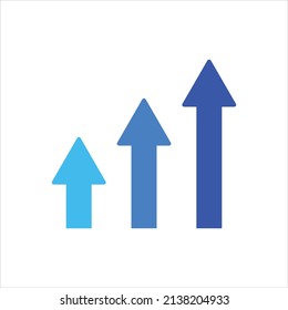 Icono de gráfico de crecimiento ilustración gráfica en azul