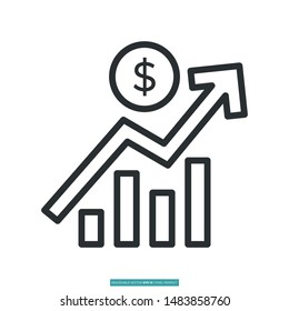 growth chart icon vector illustration logo template for many purpose