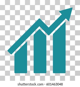 Growth Chart icon. Vector illustration style is flat iconic symbol, soft blue color, transparent background. Designed for web and software interfaces.