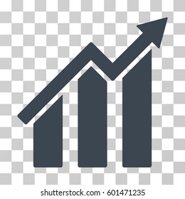 Growth Chart icon. Vector illustration style is flat iconic symbol, smooth blue color, transparent background. Designed for web and software interfaces.