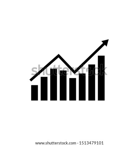 Growth chart icon vector illustration logo template clean and simple design