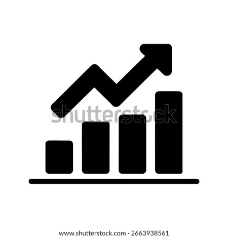 Growth chart icon, vector illustration flat design style. EPS10