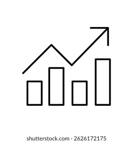 Ilustração do estoque do vetor do ícone do gráfico de crescimento