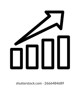 Growth Chart Icon Vector Symbol Design Illustration